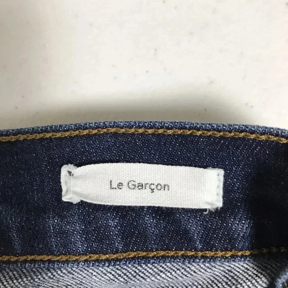 FRAME Le Garcon Size 31 Ankle Slim Boyfriend Jeans Mid Rise Distressed Crop - Picture 8 of 16